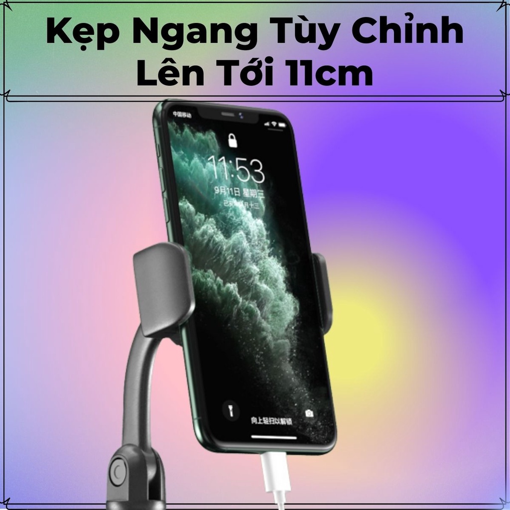 Giá đỡ kẹp điện thoại để bàn xoay 360 độ, tùy chỉnh độ dài, chất liệu nhựa cao cấp để livestream, giải trí, học online