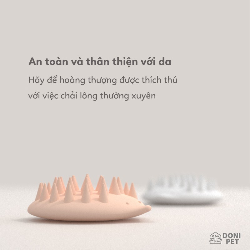 Lược chải lông thừa + massage cho chó mèo - chất liệu cao su silicon mềm