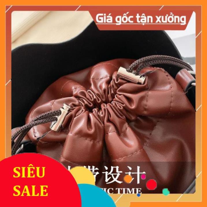 ( SIÊU XINH) Túi xách nữ dáng trống ĐAN TAY 303 size 17*18*17cm hàng Quảng Châu nội địa sỉ tốt - Mùi Beauty