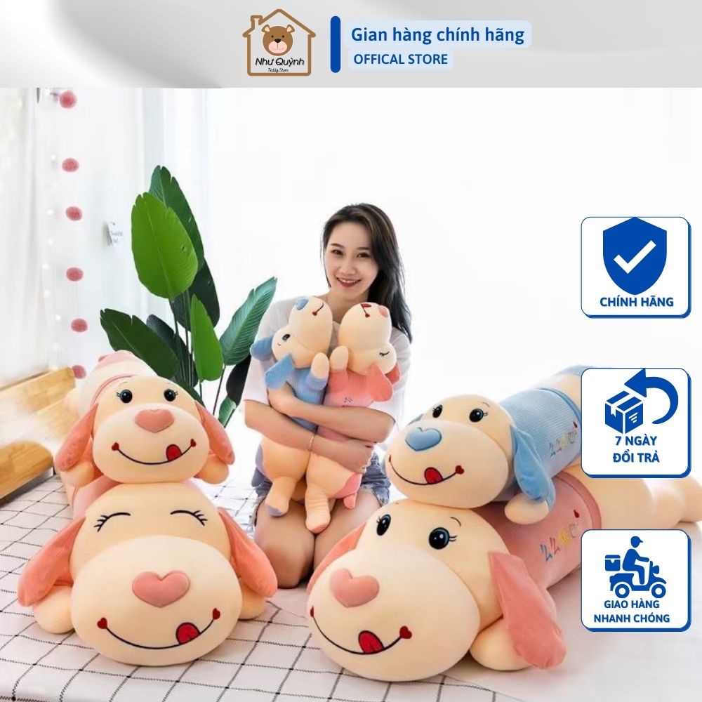 Gấu bông gối ôm chó mũi tim hàng nhập cao cấp Kích thước 1m 1m3 1m5