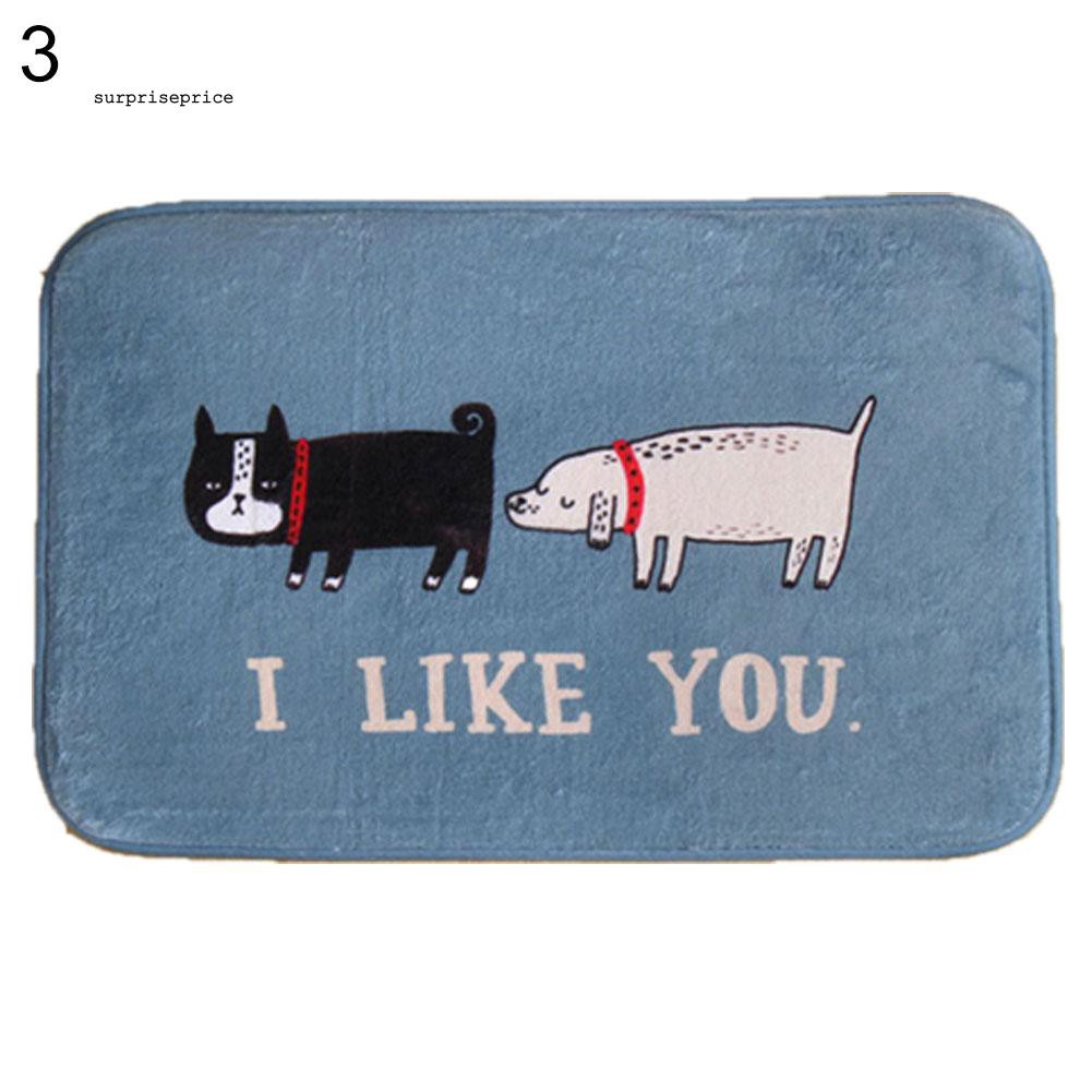 Thảm nhung chống trượt in hình động vật hoạt hình dễ thương