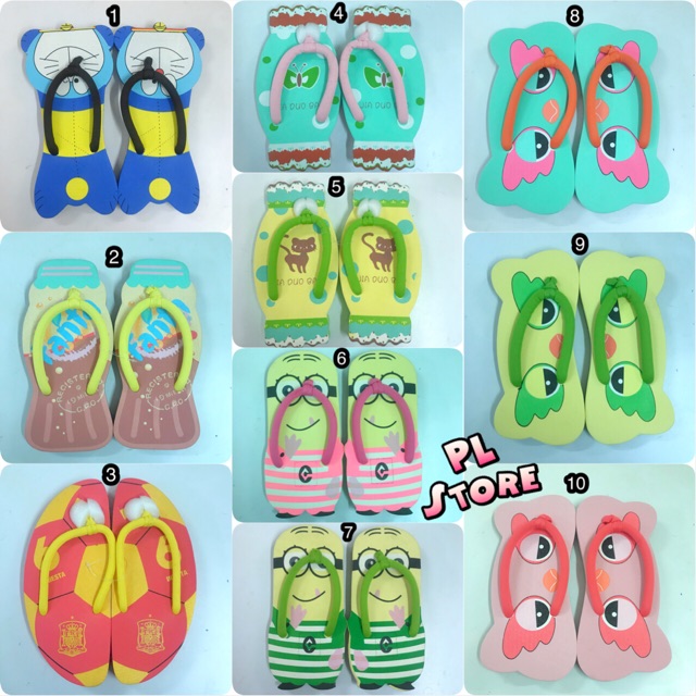 Dép xốp trái cây, hoạt hình