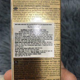 Tinh dầu dưỡng tóc Kerastase Elixir Ultime ORIGINAL 30ml