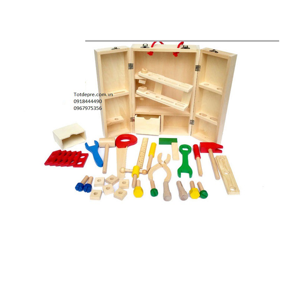 Đồ chơi gỗ tủ công cụ kĩ sư cho bé