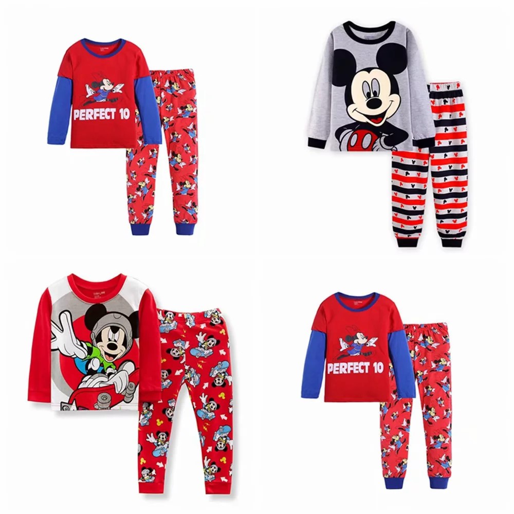 Set đồ ngủ dài in hình chuột Mickey dễ thương cho bé gái