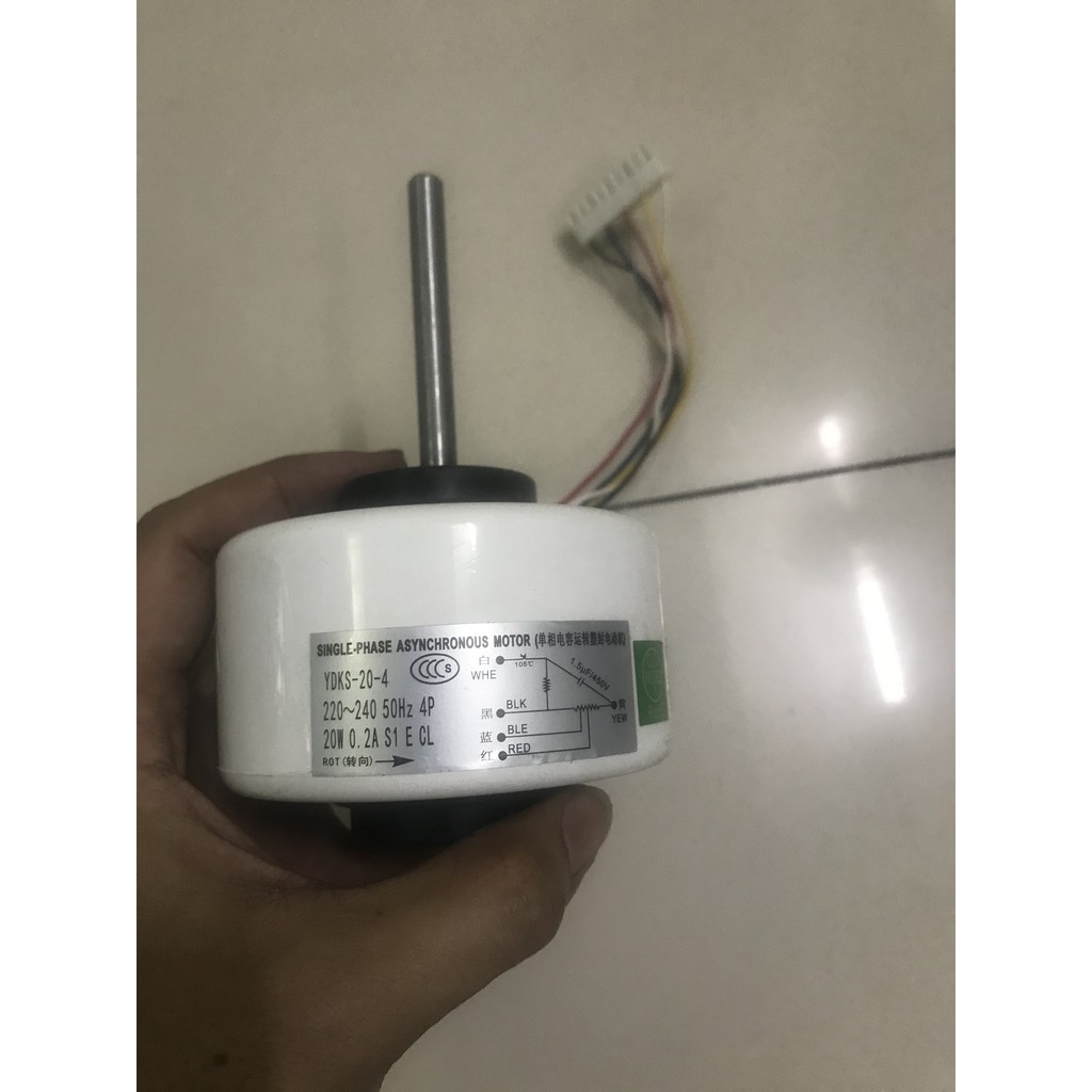 Motor quạt mặt lạnh điều hòa, trục dài, 20w, 5 dây / mô tơ quạt đầu lạnh máy lạnh