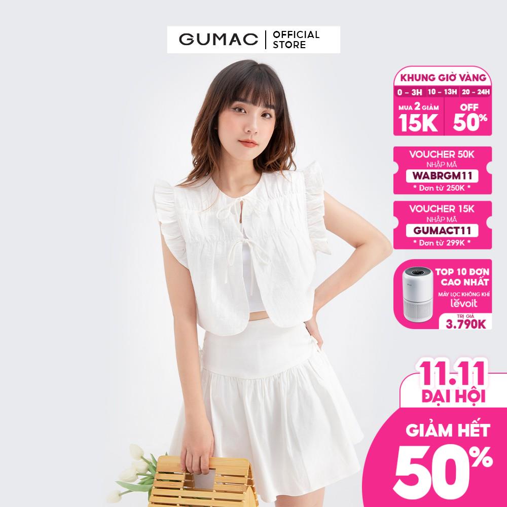 [Mã WABRGUM giảm 10% tối đa 30K đơn 99K] Áo croptop thắt dây GUMAC AB694