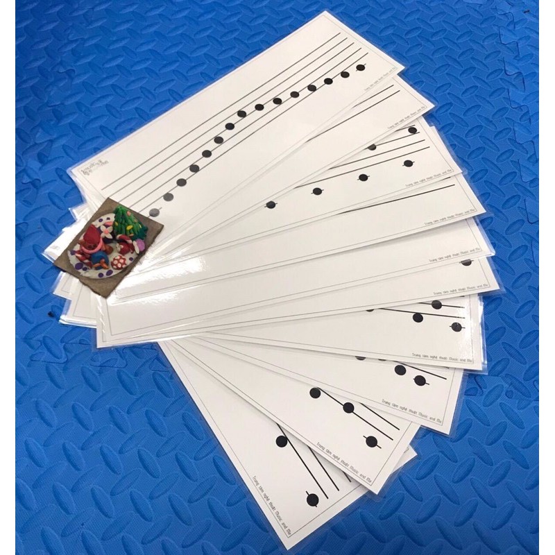 Thẻ flashcard Biểu đồ âm nhạc Montessori - Kích cỡ A3/2 - Bộ 10 thẻ