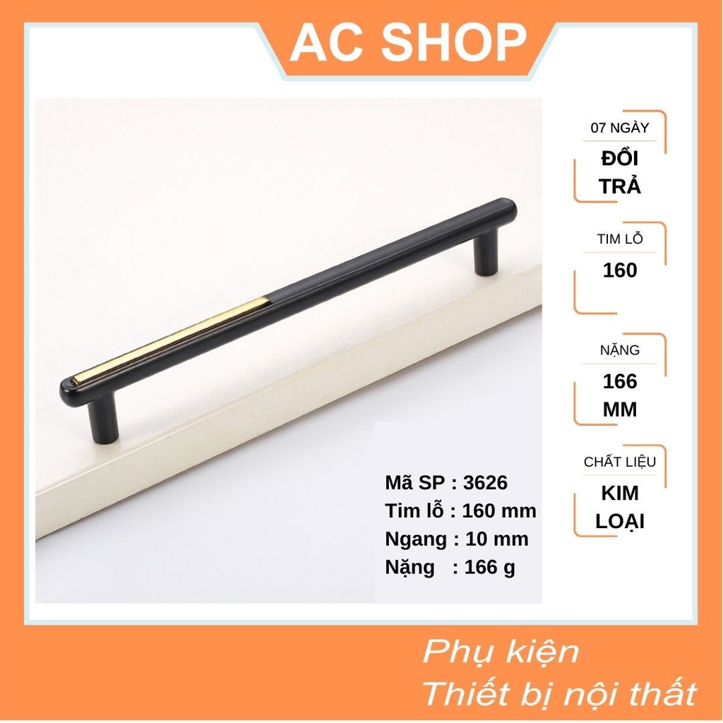 Tay nắm cửa tủ hợp kim mạ vàng gold mờ cao cấp - tay nắm hiện đại phong cách châu âu 3626- SHOP THỢ