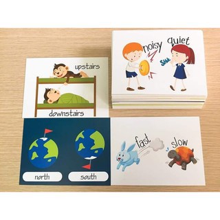 Thẻ học từ tiếng Anh trái nghĩa Opposite Flashcard 100 thẻ