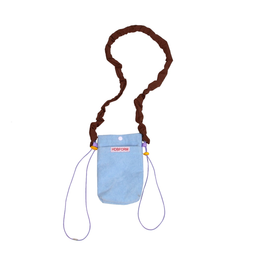 Túi Nhung Kẻ Mini Đeo Chéo Đựng Điện Thoại Màu Tương Phản Phong Cách Hàn Quốc