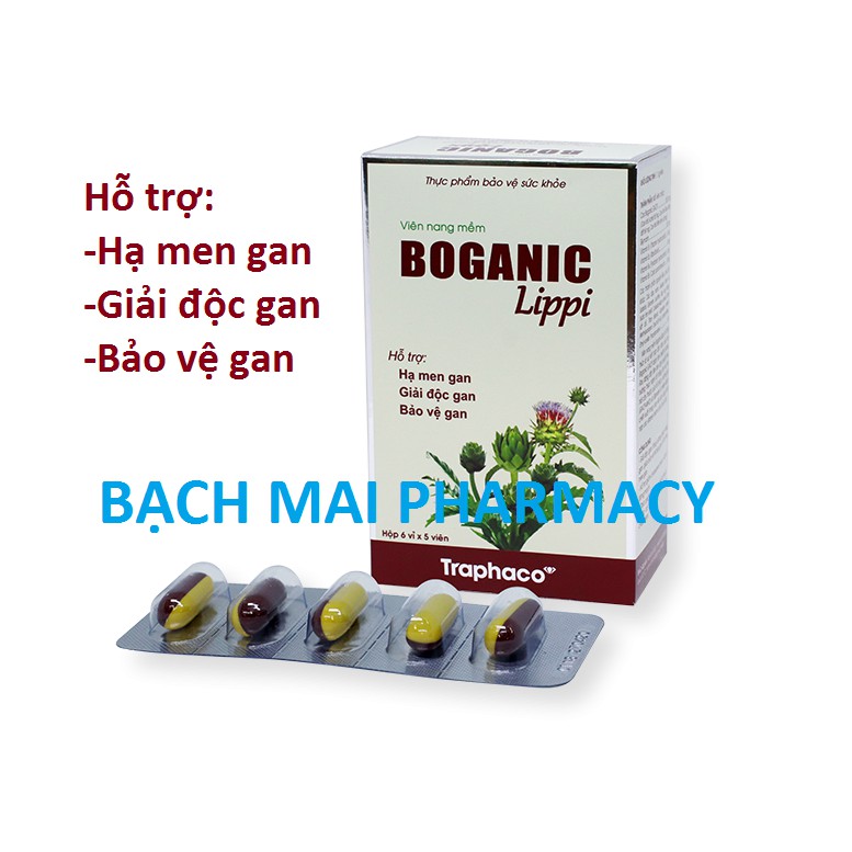 (CHÍNH HÃNG) Viên uống BOGANIC Lippi hỗ trợ hạ men gan, giải độc gan và bảo vệ gan