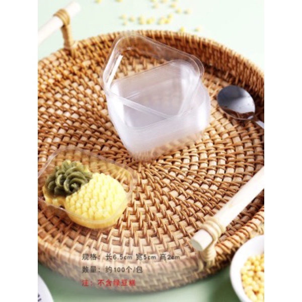 100 bộ vỏ kèm khay túi bánh dứa 50gam khay 5073
