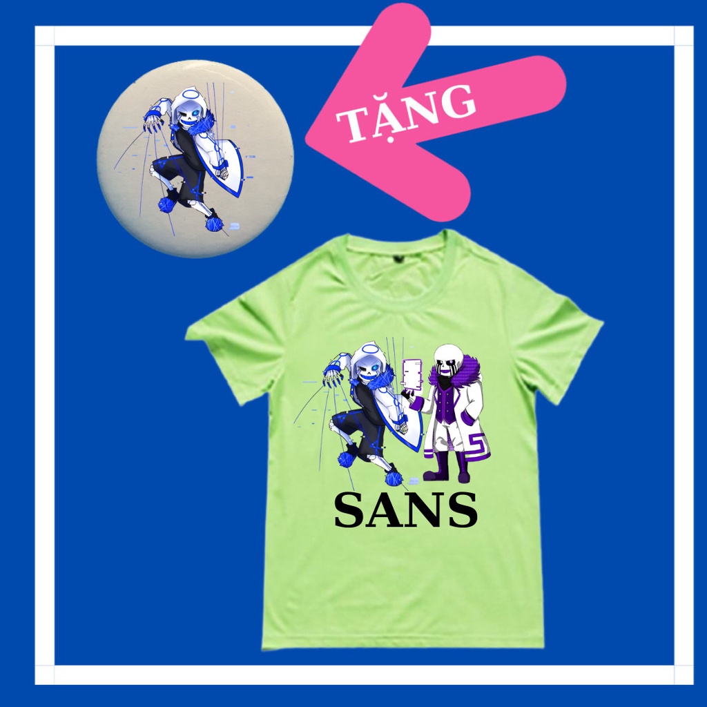 Áo thun trẻ em error 404 error 505 sans siêu ngầu, vải cotton thái co giãn 4 chiều-Tặng huy hiệu Sans Undertale
