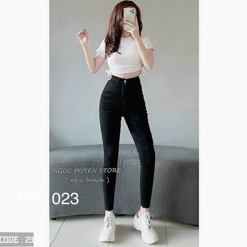 Quần jean nữ dáng ôm co giãn cơ bản 4 màu xịn đẹp