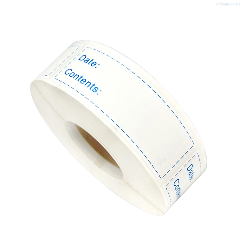 1 Cuộn 150 nhãn dán nội dung ngày lưu trữ thức ăn trong tủ lạnh nhà bếp có thể tháo gỡ màu xanh