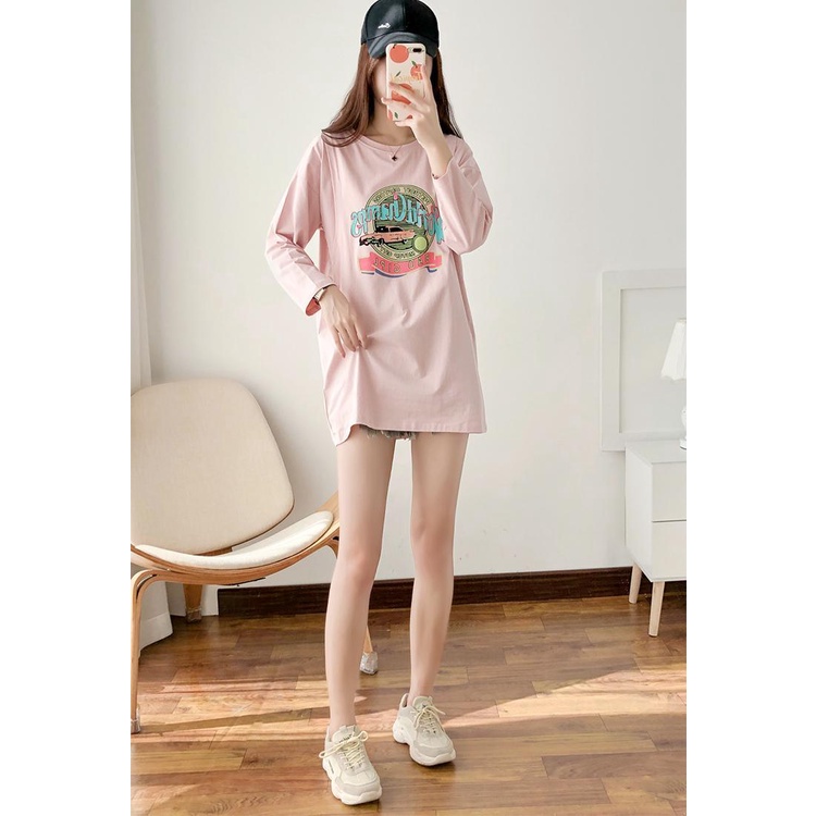 Áo Thun Tay Dài Dáng Rộng Thời Trang Xuân Thu Cho Mẹ Bầu