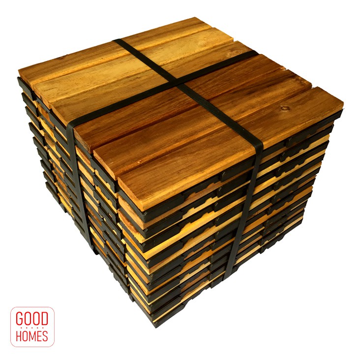 Sàn gỗ ban công (30x30x2.5cm) - sàn gỗ vỉ nhựa ban công - sàn gỗ sân vườn - sàn gỗ ngoài trời - QUICKEYS