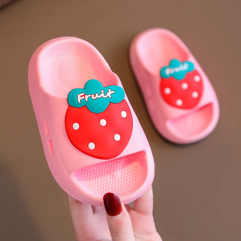 Dép Sandal Đế Mềm Chống Trượt In Họa Tiết Trái Cây Hoạt Hình Thời Trang Mùa Hè Dành Cho Trẻ Em