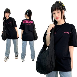 Áo thun tay ngắn cổ tròn 5THEWAY/public Icon/ LETTER DROP SHOULDER TEE