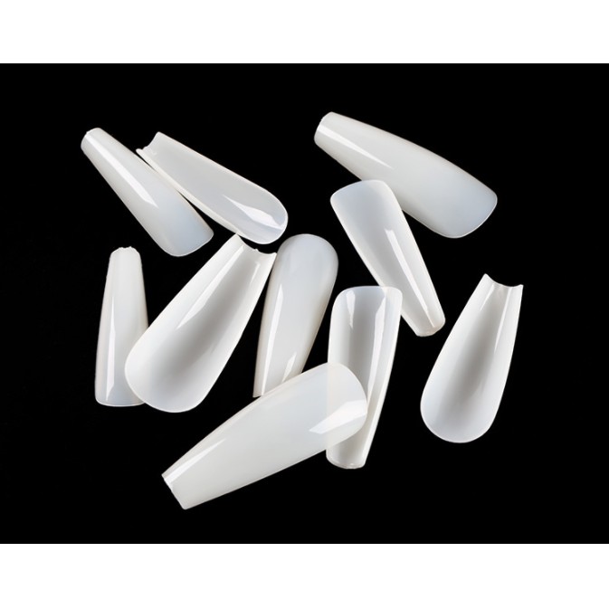 Set 100 móng tay giả dài trong suốt màu sắc bằng acrylic DIY