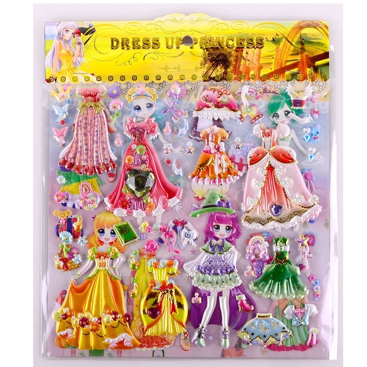 Set Sticker 3D hình dán công chúa dạ hội Fesson