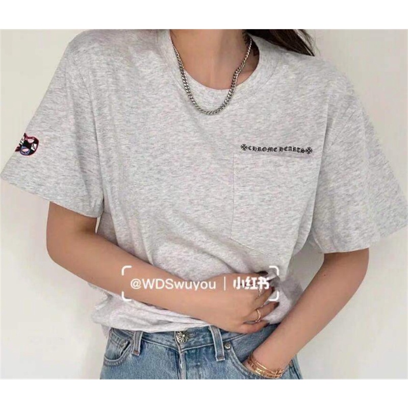 Áo Thun Cotton Ngắn Tay In Hình Chrome Hearts Thời Trang Dành Cho Nam Và Nữ