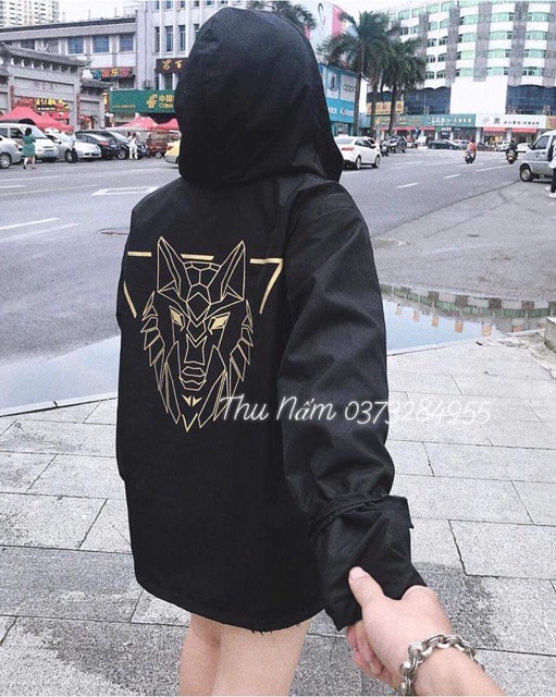 Áo khoác đầu sói in trước sau HARI0321