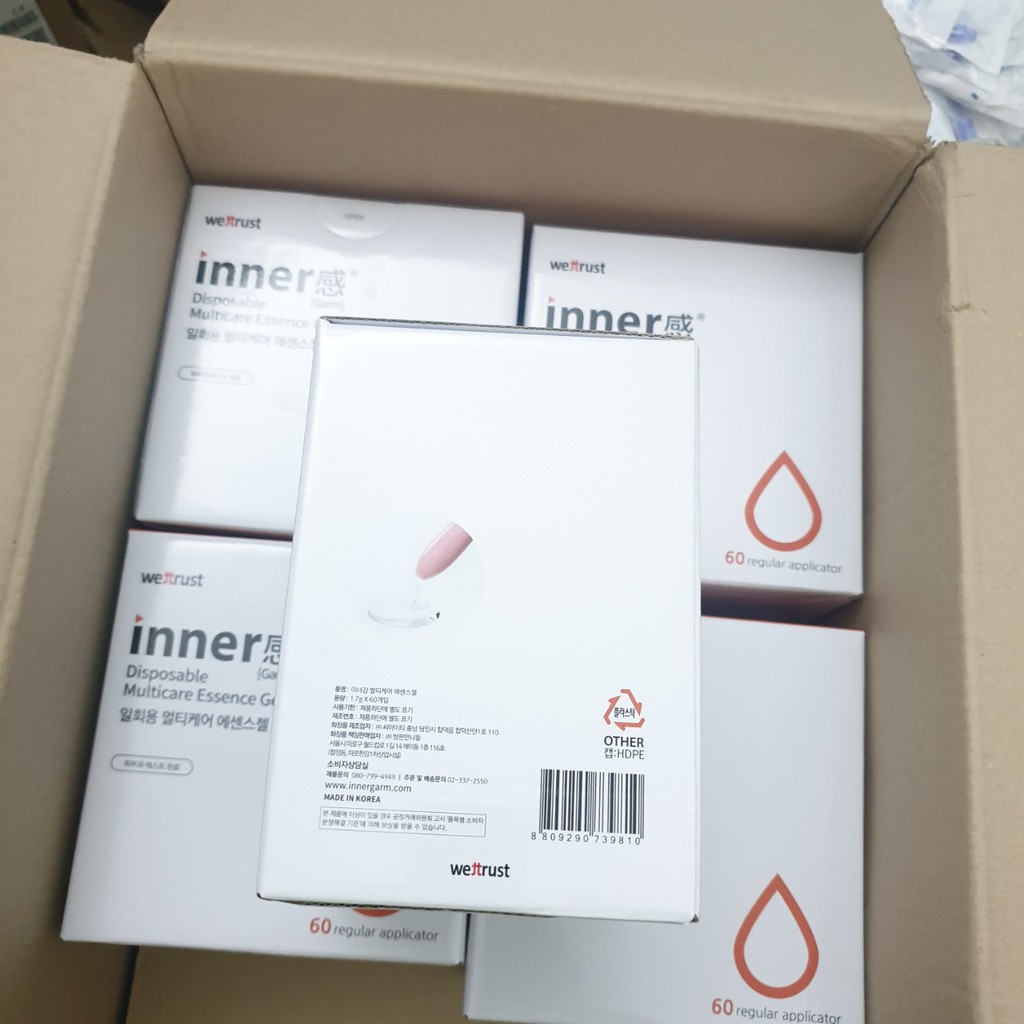 [Hộp 60 ống] Đũa thần vệ sinh vùng kín đa năng Inner Gel Wettrust Hàn Quốc