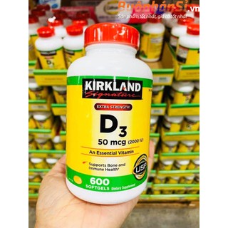 Viên Uống Bổ Sung Vitamin D3 Kirkland D3 50 Mcg (2000iu) - 600 Viên - Mỹ