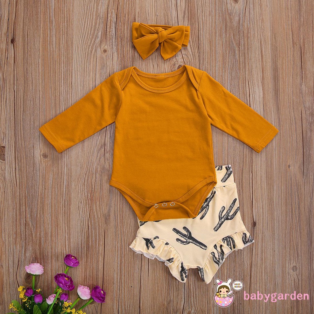 Set Áo Liền Quần &amp; Quần Short In Hoa Và Băng Đô Quấn Đầu Cho Bé Gái