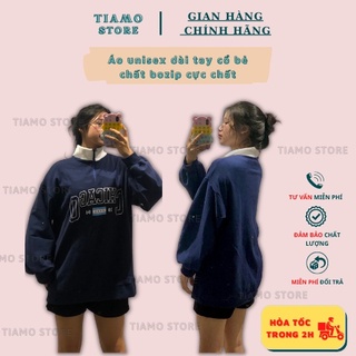 Áo sweater polo CHICAGO 1994 TIAMO STORE dài tay phối cổ trắng unisex dưới 70kg chất bozip cực ấm