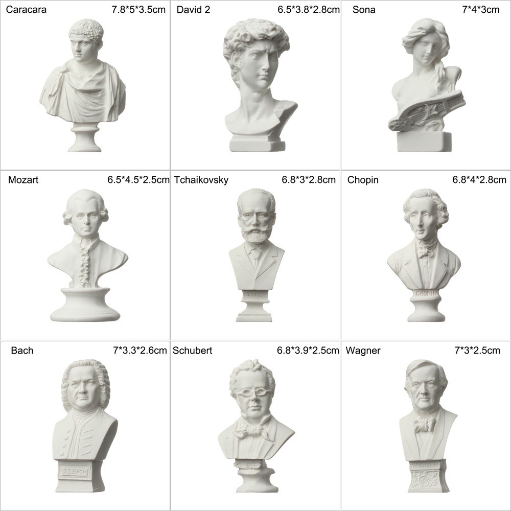 CACTU Crafts Gypsum Bust Portraits Desktop Ornament Famous Sculpture Plaster Statue Celebrities Home Decor Nordic Drawing Practice Mini Figurine Greek Mythology