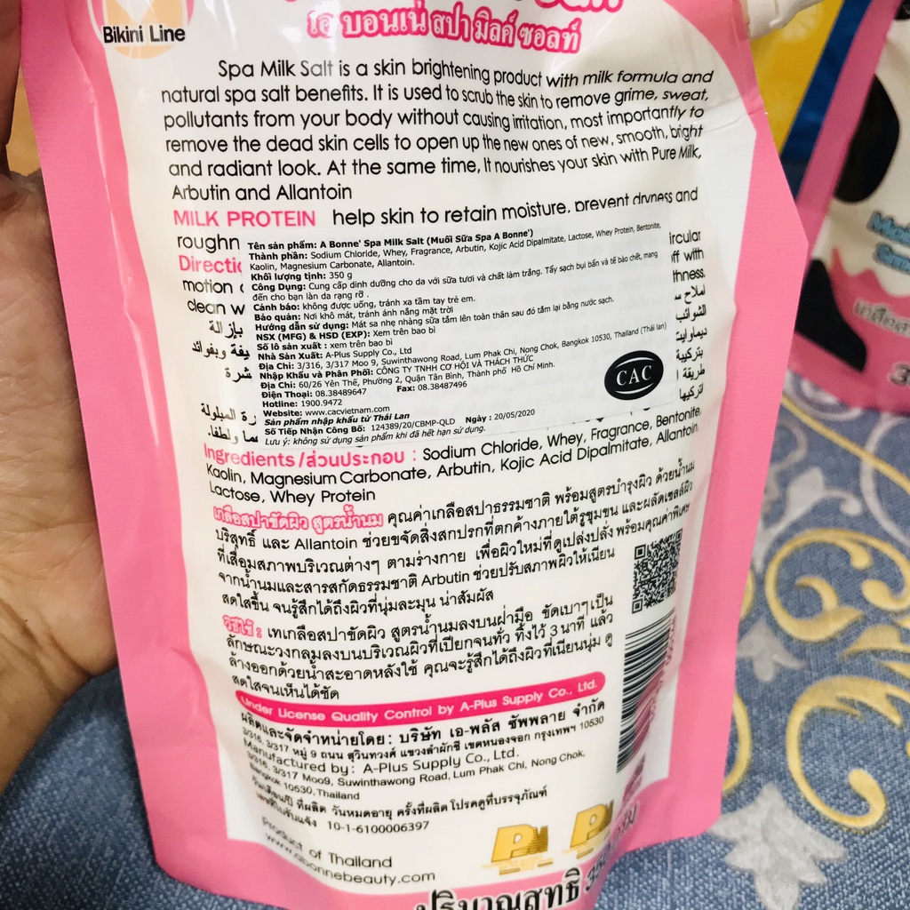 Muối tắm sữa bò tẩy tế bào chết A Bonne Spa Milk Salt 350g Thái Lan
