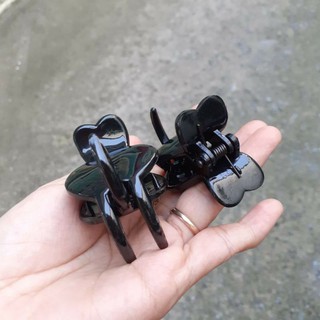 Kẹp tóc 3 răng tròn màu đen bóng (Ảnh thật)