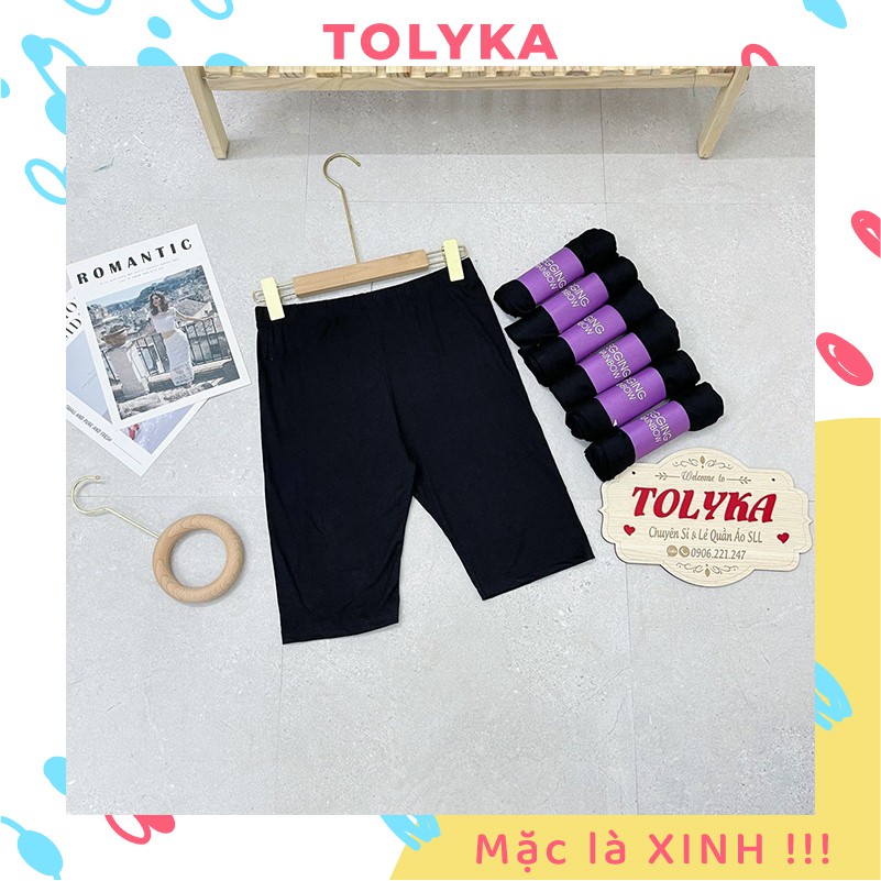 Quần Legging Ngố Lửng đùi cotton thái Nâng Mông Cạp Cao Siêu Hot Siêu Co Giãn TOLYKA – LG01