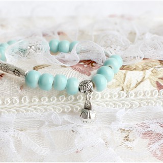 Vòng đeo tay gốm sứ charm sen