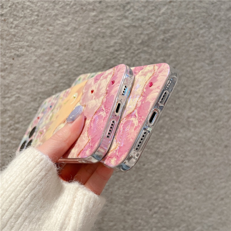 Ốp Điện Thoại Silicone In Hình Hoa Anh Đào Cho iPhone 15 14 11 12 13 X XS XR Pro Max 7 8Plus