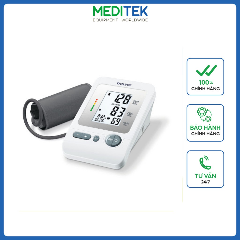 Máy đo huyết áp bắp tay Beurer Đức BM26, bộ nhớ dành cho 4 người, màn hình LCR rộng, rõ nét, Bảo hành 3 năm