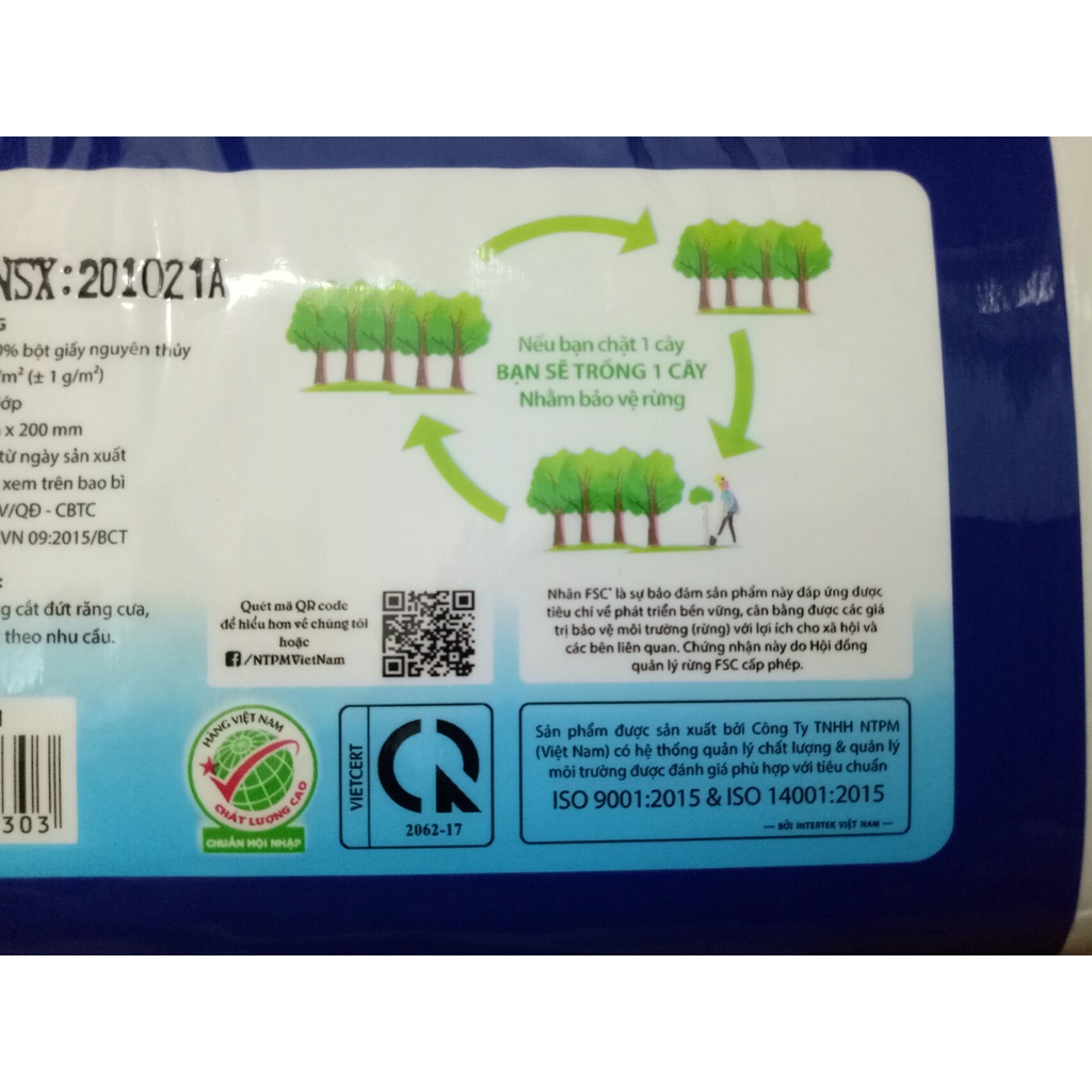 Khăn giấy lụa rút PREMIER VinaTissue 2 lớp gói 280 tờ