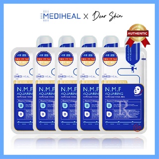 [Sale khủng][Combo5] Mặt nạ Mediheal cấp ẩm cho da Mediheal Aquaring Ampoule Mask NMF Xanh Dương