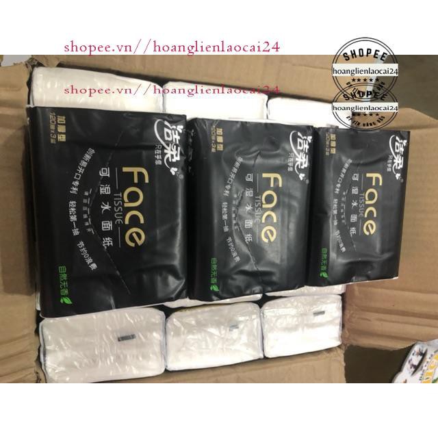 Set 12 gói - Giấy ăn FACE đen cao cấp