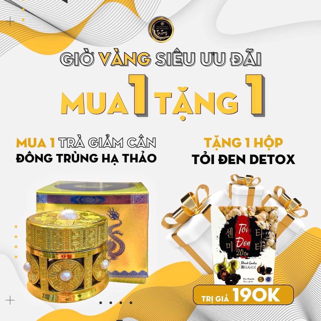 Trà giảm cân, giảm mỡ bụng ĐÔNG TRÙNG HẠ THẢO TÂY TẠNG cao cấp, giảm ngay 3 đến 7kg trong 1 tháng, tặng hộp siro tỏi đen
