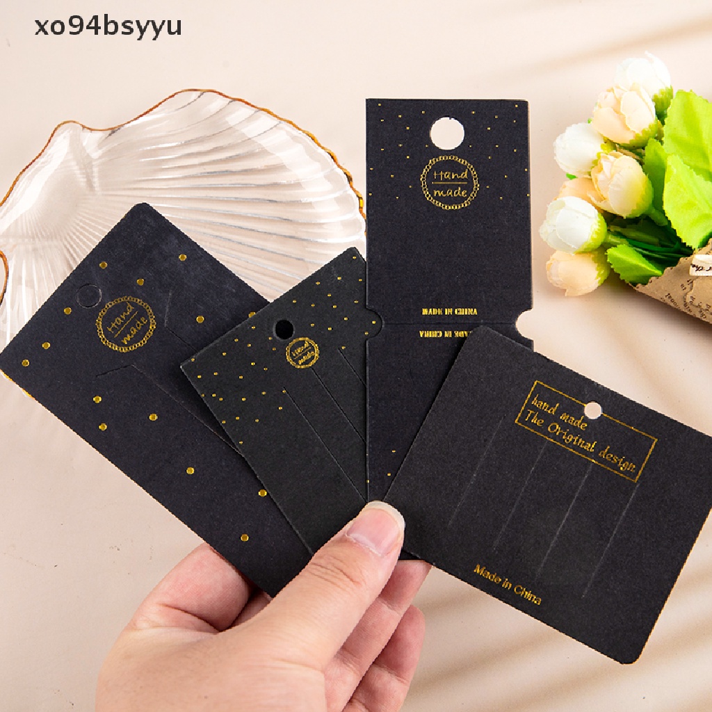 Bộ 50 Thẻ Giấy In Chữ Xo94Bsyu Màu Đen Dùng Trang Trí Tóc / Cài Tóc DIY