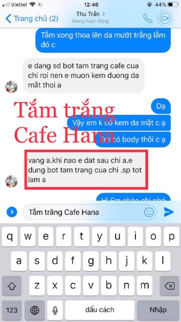 Bột tắm trắng cafe Hana