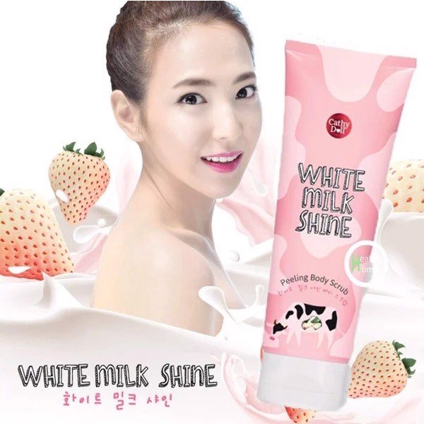 Tẩy da chết toàn thân Cathy Doll White Milk Shine Peeling Body Scrub Thái Lan 320mL