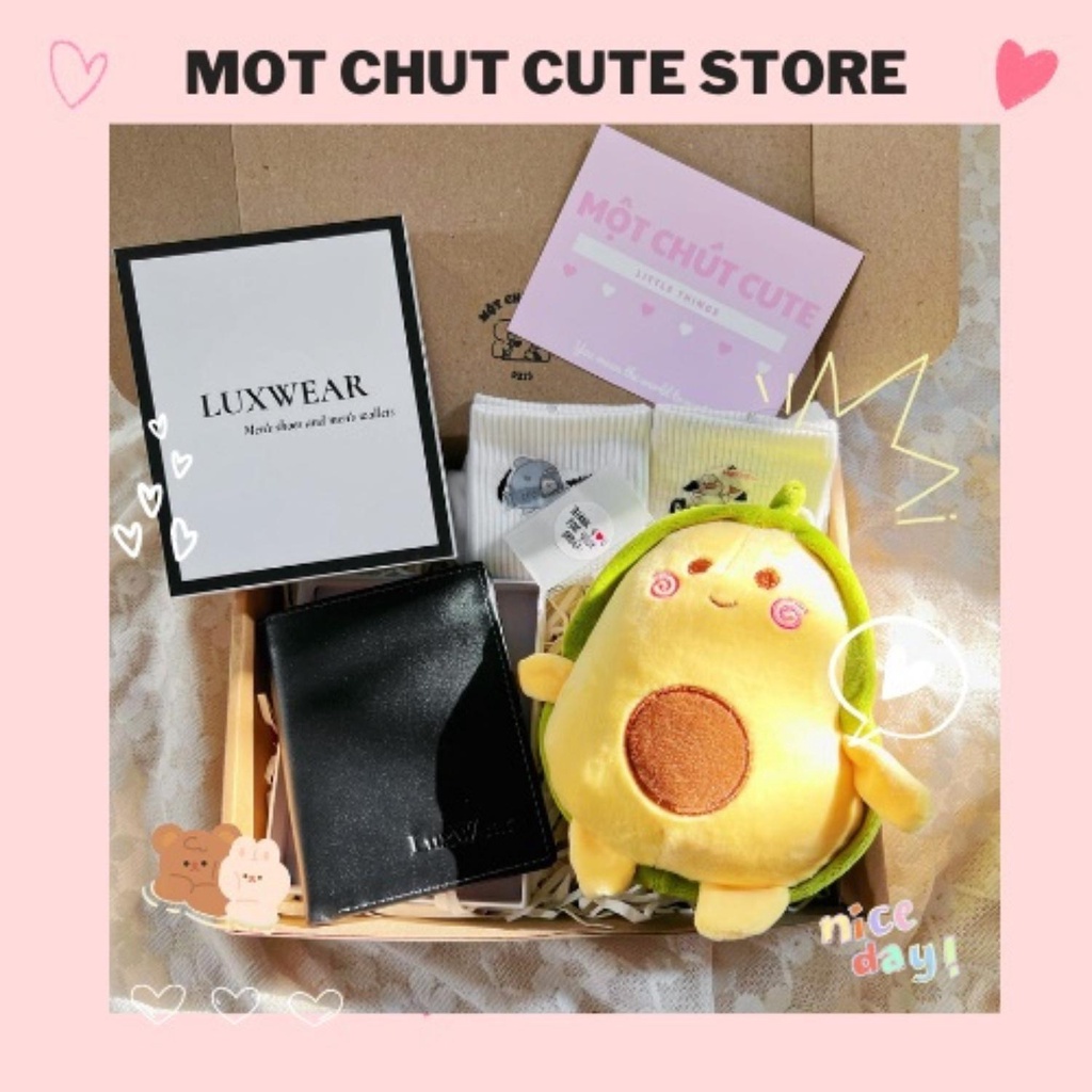 Set quà tặng Ví nam, bơ tặng sinh nhật, Valentine, 6/4 dành cho bố, anh trai, người yêu, bạn thân - Một chút cute Shop