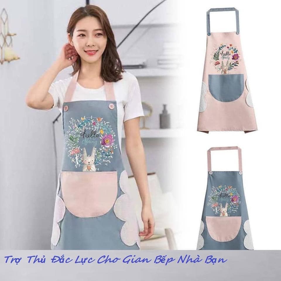 Tạp giề cao cấp + Tạp giề chống thấm + Có chỗ để điện thoại + Chỗ lau tay tiện lợi