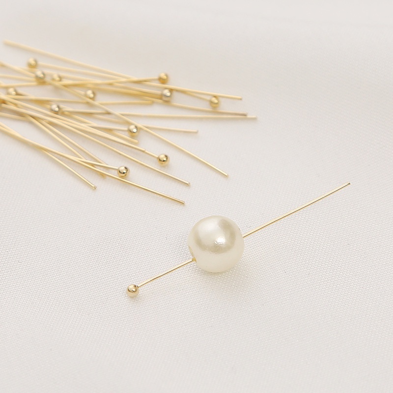 50 Đinh đầu bi xỏ hạt bằng đồng bền màu các loại size 2cm- Phụ kiện nguyên liệu trang sức thủ công