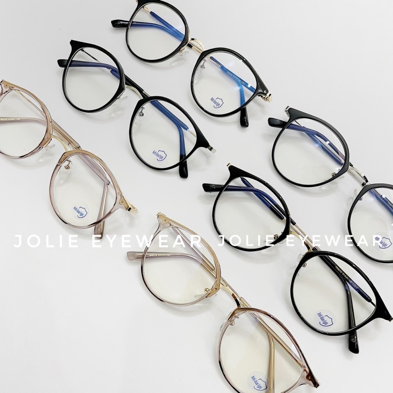 Kính Không Độ, Kính Cận Mắt Mèo Kim Loại Nam Nữ 8275 chống ánh sáng xanh, UV400 Jolie Eyewear